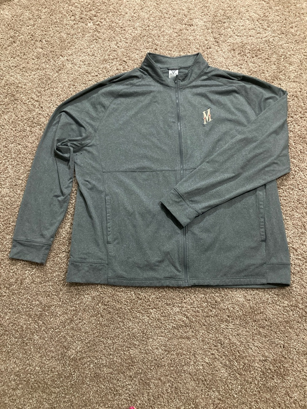 Men's Minnesota Team Apparel Lightweight Full-Zip Jacket in Charcoal w/ “M” Logo